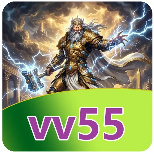 Logo vv55 pada halaman unduh APK