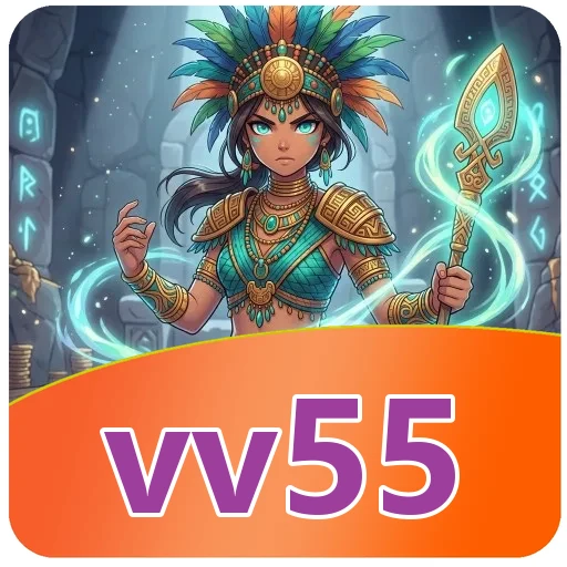 Logo vv55 di halaman download APK